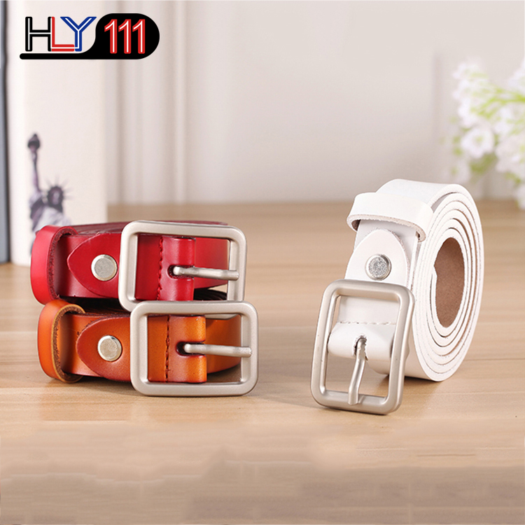 Fashion Trendy Ladies Belt Candy Sweet Needle Button Attractive Genuine Leather Belt for Women