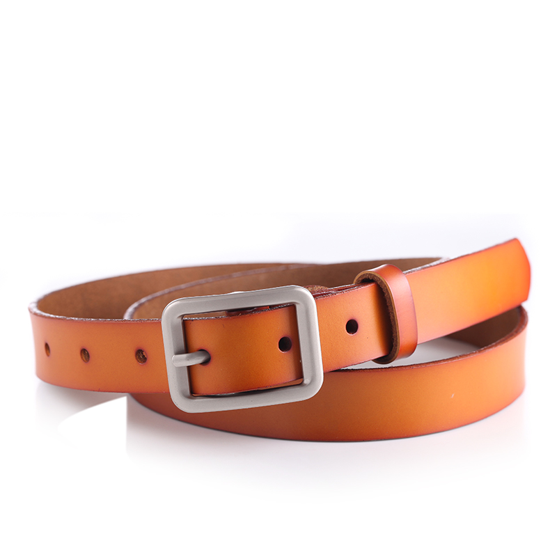 Fashion Trendy Ladies Belt Candy Sweet Needle Button Attractive Genuine Leather Belt for Women