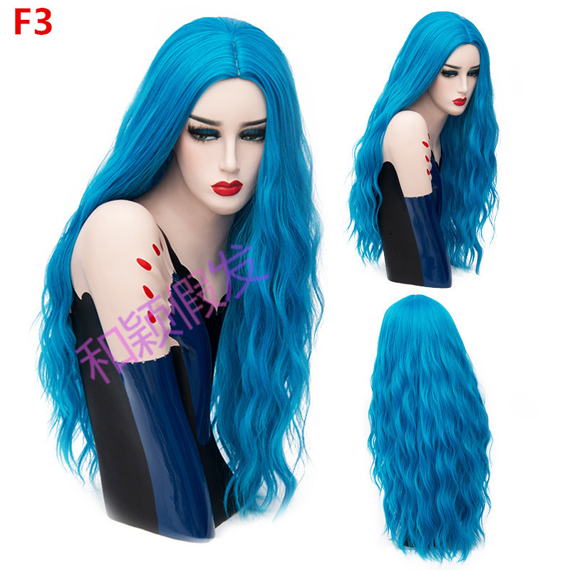70CM Long Pink Wavy Wigs Cosplay Natural Synthetic Women' s Blonde Wig 29 Colors Heat Resistant Hair