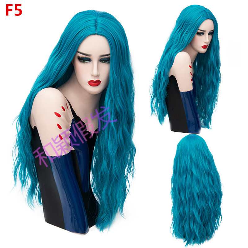 70CM Long Pink Wavy Wigs Cosplay Natural Synthetic Women' s Blonde Wig 29 Colors Heat Resistant Hair