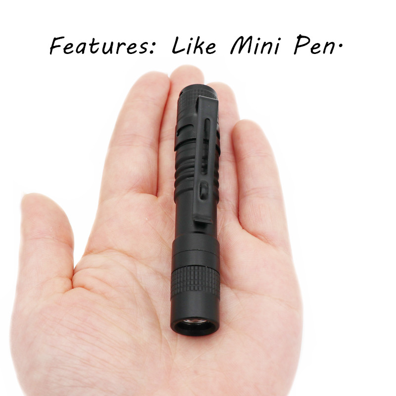 Mini portable Small penholder Led Flashlight Night Walking lighting Maintenance work Torch Camping
