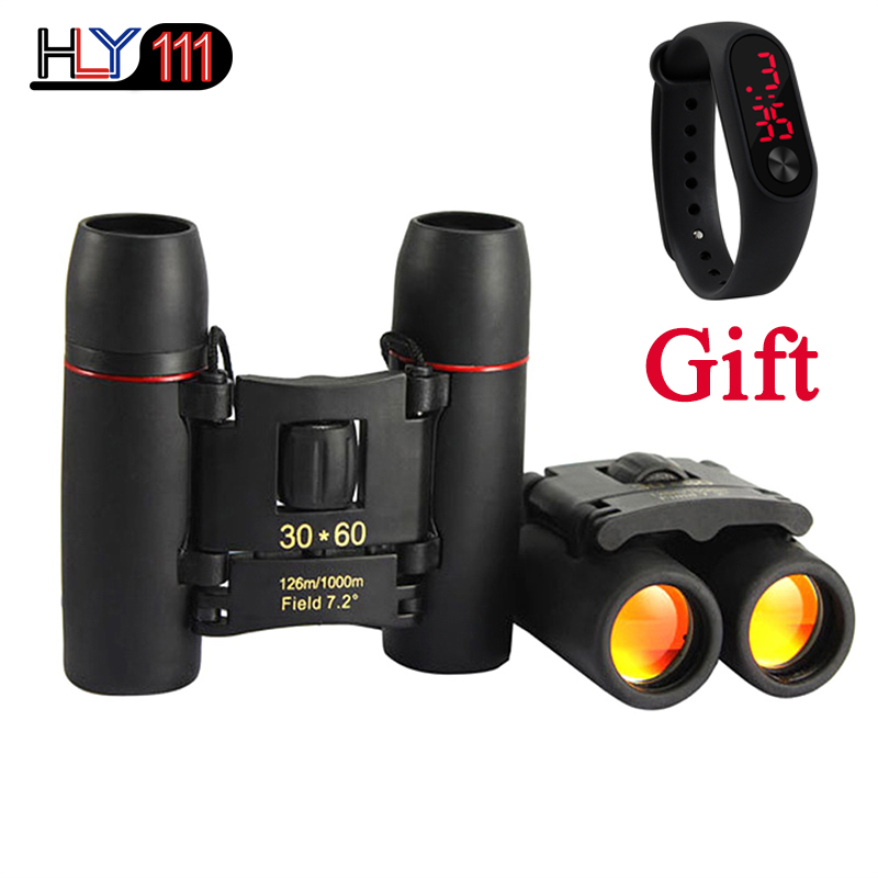 Telescope with Zoom 30x60 folding binoculars Night Vision bird's eye view of hunting travel 1000 m