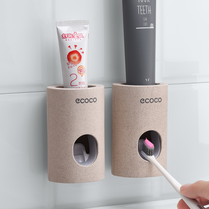 Automatic Toothpaste Dispenser Dust-proof Toothbrush Holder Wall Mount Stand Bathroom Accessories