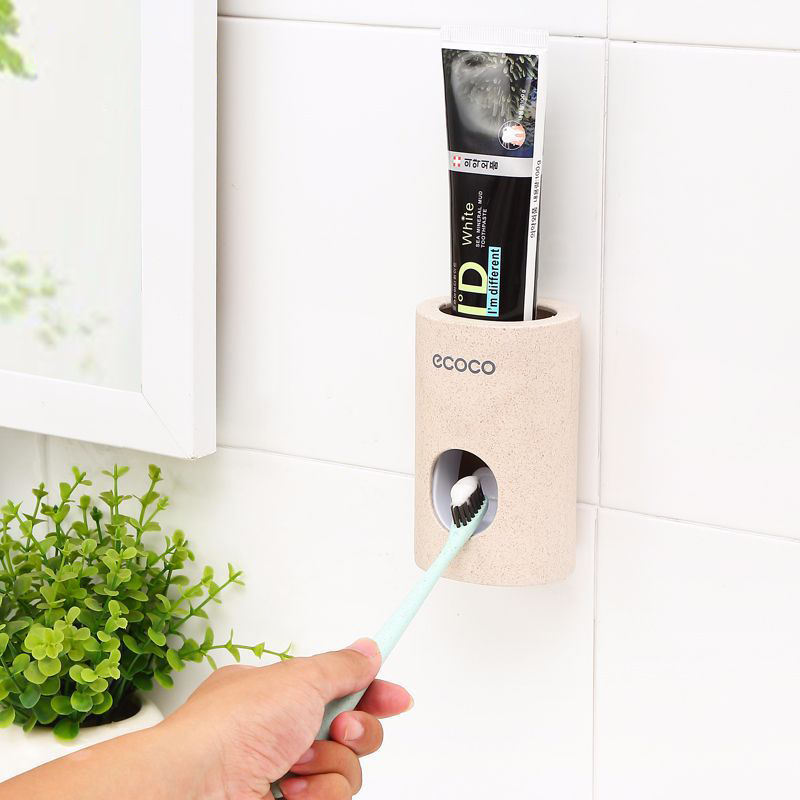 Automatic Toothpaste Dispenser Dust-proof Toothbrush Holder Wall Mount Stand Bathroom Accessories