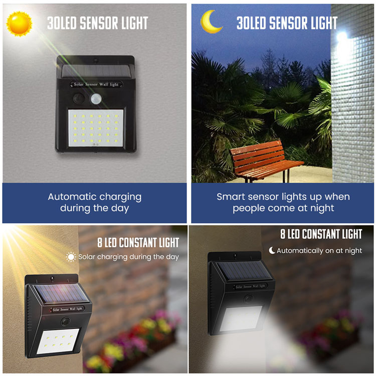 100/30 LED Solar Light  Solar Powered Light  Wall Lamp Waterproof PIR Motion Sensor Garden Lamp  PIR Motion Sensor Garden Light Solar Powered Sunlight LED Lighting