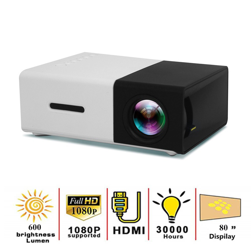 Projector 480x320 Pixels Supports 1080P YG-300 HDMI USB Audio Portable Projector Media Video player