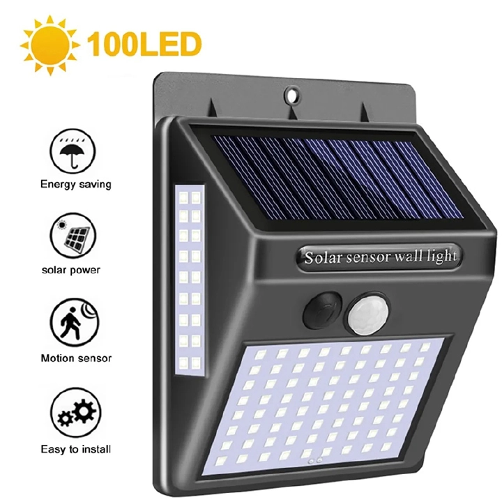 100/30 LED Solar Light  Solar Powered Light  Wall Lamp Waterproof PIR Motion Sensor Garden Lamp  PIR Motion Sensor Garden Light Solar Powered Sunlight LED Lighting