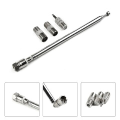 Telescopic DAB FM Radio Aerial Adapter HiFi AV Receiver Universal Antenna 15dbi DVB-T TV HDTV DVD Antenna IEC Male Connector F Type Male Plug Adapter For AV Stereo Receiver Home Amplifier