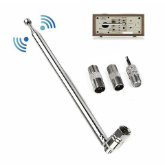 Telescopic DAB FM Radio Aerial Adapter HiFi AV Receiver Universal Antenna 15dbi DVB-T TV HDTV DVD Antenna IEC Male Connector F Type Male Plug Adapter For AV Stereo Receiver Home Amplifier