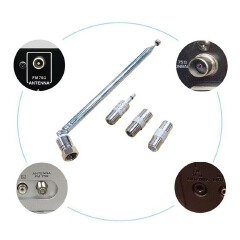Telescopic DAB FM Radio Aerial Adapter HiFi AV Receiver Universal Antenna 15dbi DVB-T TV HDTV DVD Antenna IEC Male Connector F Type Male Plug Adapter For AV Stereo Receiver Home Amplifier