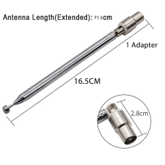 Telescopic DAB FM Radio Aerial Adapter HiFi AV Receiver Universal Antenna 15dbi DVB-T TV HDTV DVD Antenna IEC Male Connector F Type Male Plug Adapter For AV Stereo Receiver Home Amplifier