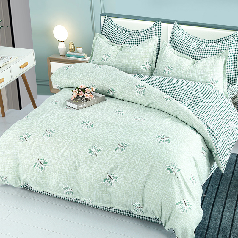 4Pcs Bedding Sets (1 Duvet cover+1 Bed sheet+2 Pillow covers) Polyester Cotton