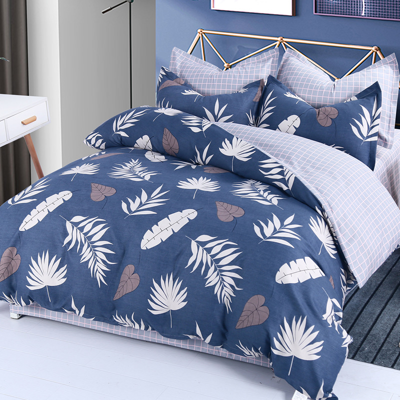 4Pcs Bedding Sets (1 Duvet cover+1 Bed sheet+2 Pillow covers) Polyester Cotton