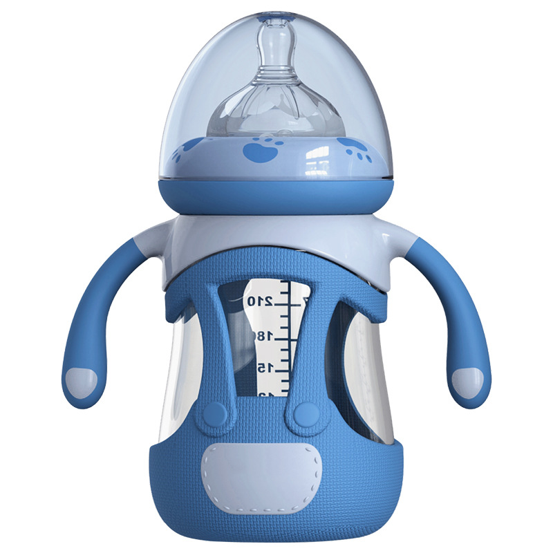 Glass bottle with silicone cover newborn baby bottle