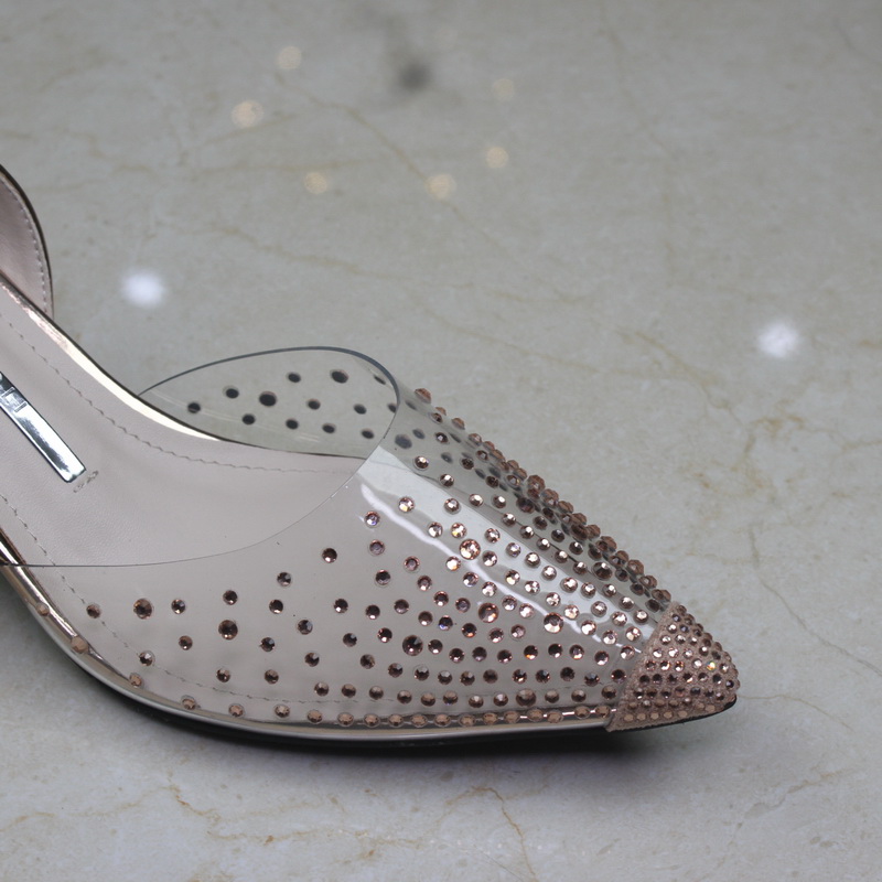 Latest ladies sexy sandals shoes stiletto high heels shiny heels transparent mesh heels for women