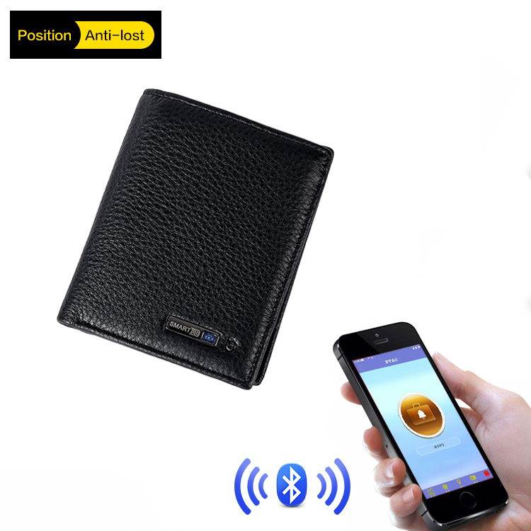 Wallet Finder Smart Tracker GPS Men Genuine Leather Recharge Anti Lost Intelligent Bluetooth Wallets
