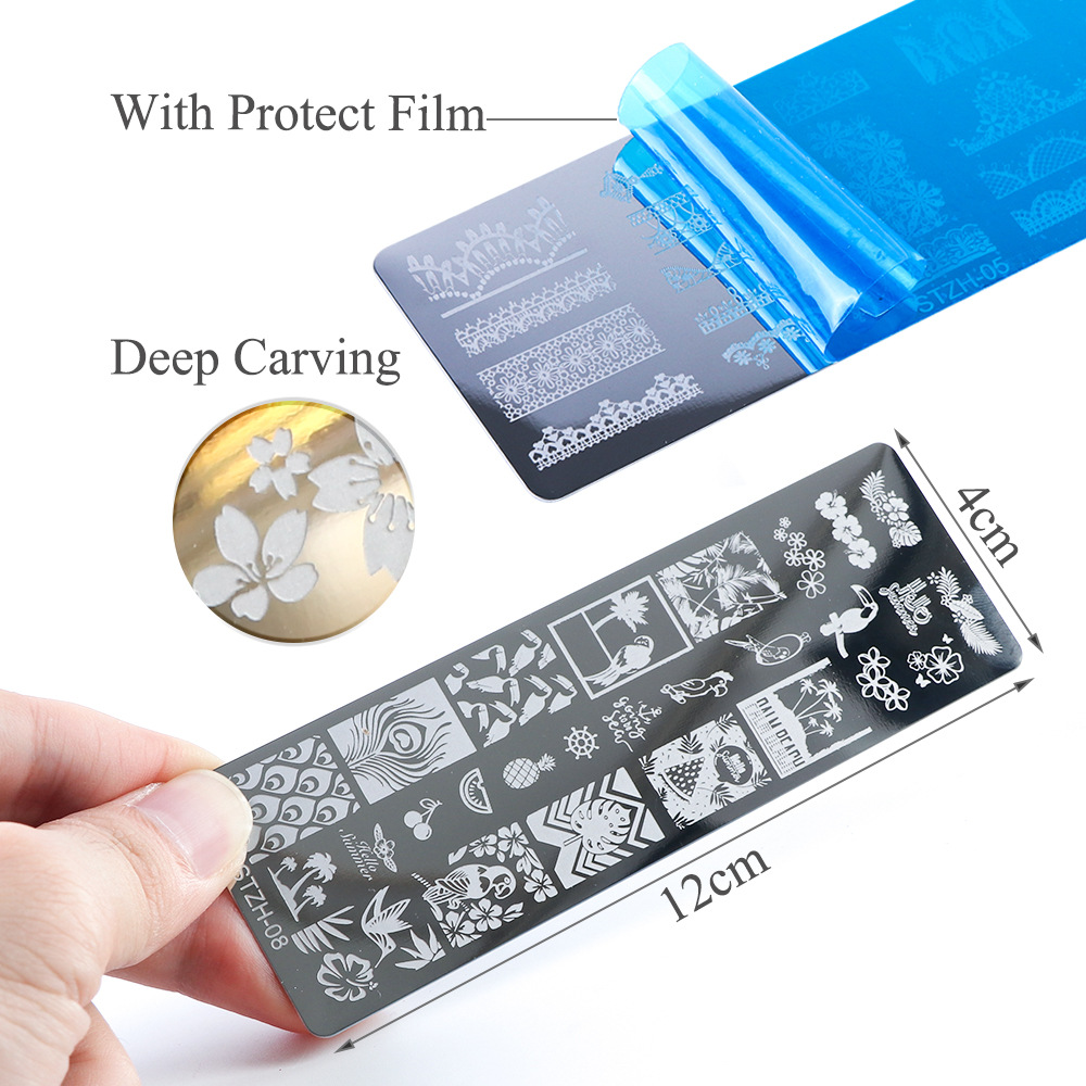 Generic Pattern Nail Art Image Stamp Stamping Plates 1pc Manicure Template Multiple Patterns DIY view 4