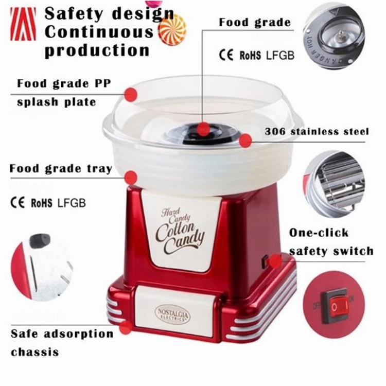 Children Cotton Candy Machine Home Kitchen Retro Automatic Electric Cotton Candy Maker Home Made Electric Cotton Candy