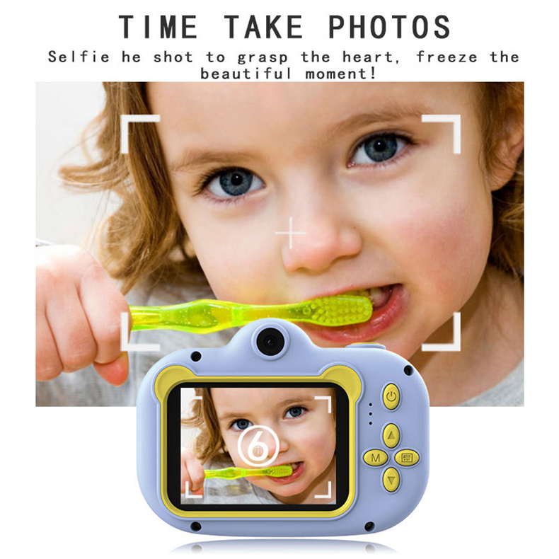 Kids Digital Camera 32G Storage Build in Microphone 2 inch Mini HD Screen 1080P Projection Video Camera Toys Gifts Children's Day
