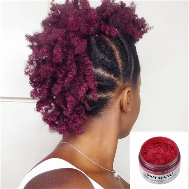 9 Colors Hair Wax Temporary Instant Unisex Natural Washable Moisturizing Modelling Fashion Colorful Hair Color Wax