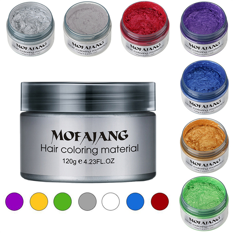 9 Colors Hair Wax Temporary Instant Unisex Natural Washable Moisturizing Modelling Fashion Colorful Hair Color Wax