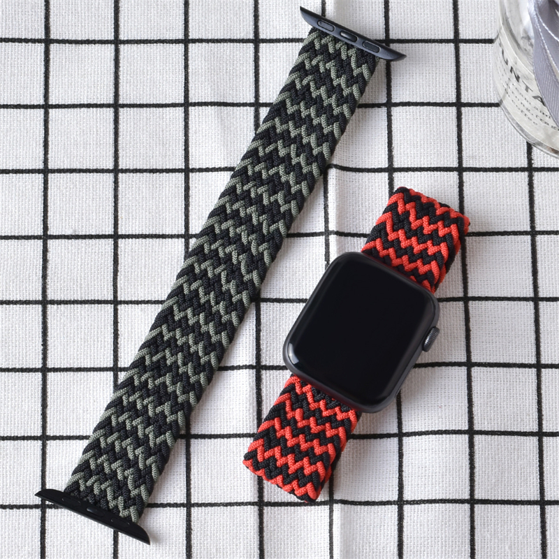 Nylon Correa Smart Watch Band Straps For Apple Iwatch Applewatch Elastic Nylon Strap iWatch Series 8 7 6 5  SE Braided Band for Apple Watch Band 38mm 40mm 41mm 2pcs