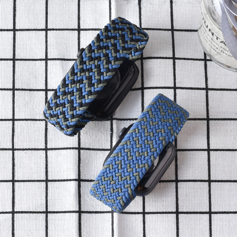 Nylon Correa Smart Watch Band Straps For Apple Iwatch Applewatch Elastic Nylon Strap iWatch Series 8 7 6 5  SE Braided Band for Apple Watch Band 38mm 40mm 41mm 2pcs