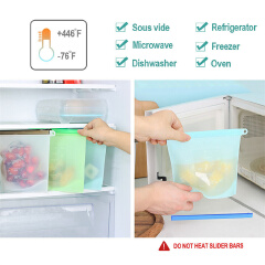 4 Pcs/Set Reusable Zipping Silicone Food Storage Fridge Bags Lunch Fruit Leakproof Cup Freezer Vegetable Cup Bowl
