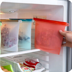 4 Pcs/Set Reusable Zipping Silicone Food Storage Fridge Bags Lunch Fruit Leakproof Cup Freezer Vegetable Cup Bowl