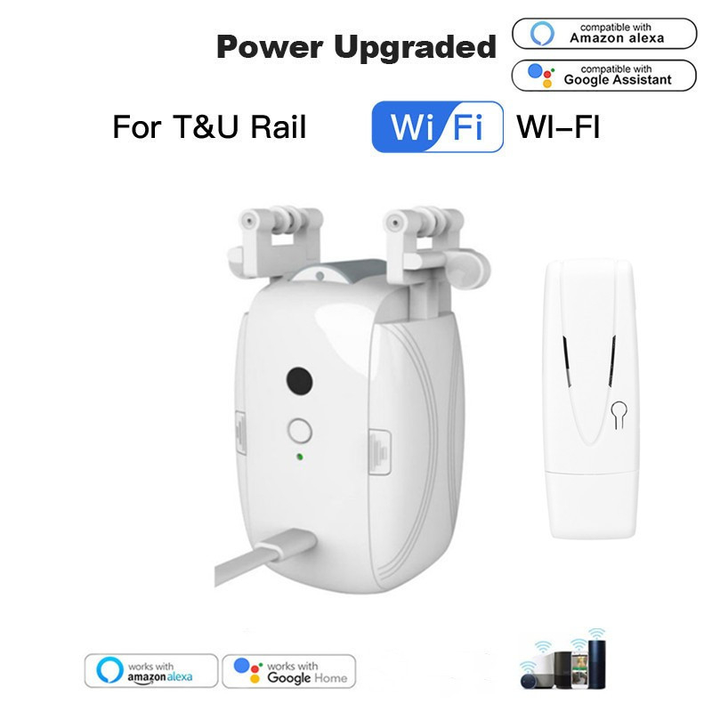 Intelligent Curtain Motor Electric Curtain Robot Automatic Opener No Wiring Support APP Remote Control Timer Setup Temperature & Light Sensing Compatible with Alexa Google Home