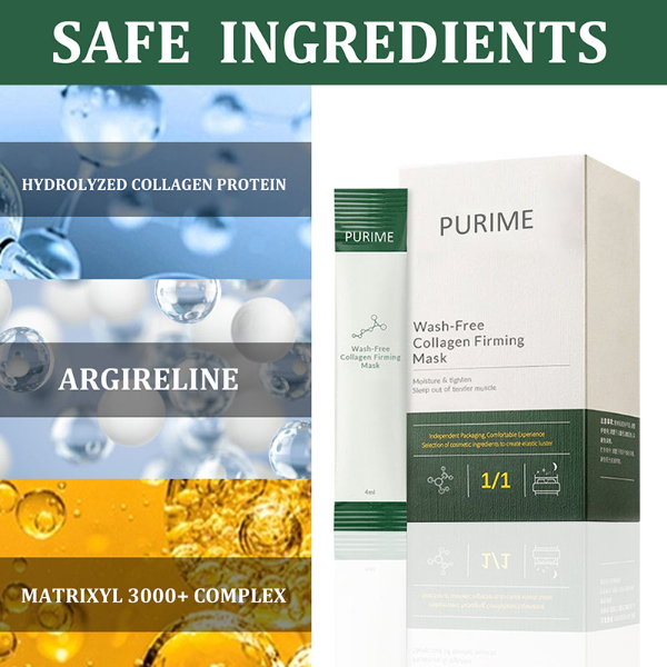 Purime Korean Collagen Firming Mask Protein Face Care Moisturizing Hydrating Anti-aging Face Masks  Skin Care