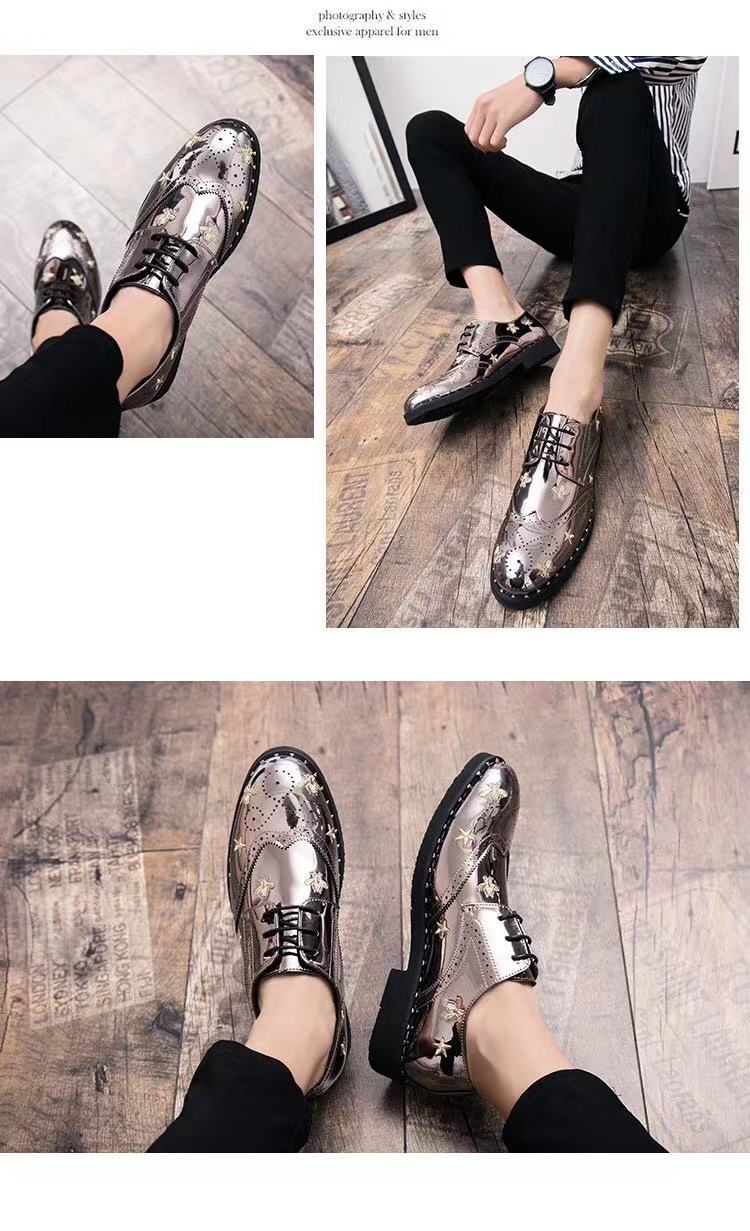 Men's Luxury Classic Bee Modern Formal Oxfords Lace Up Leather Lined Dress Shoes