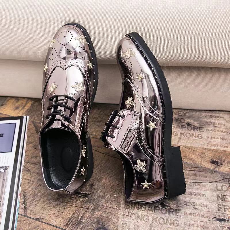 Men's Luxury Classic Bee Modern Formal Oxfords Lace Up Leather Lined Dress Shoes