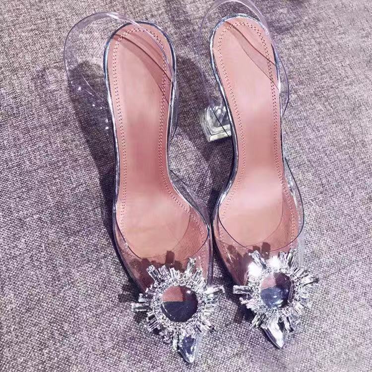 Women Sandals Clear High Heels Transparent PVC Slip On Sexy Shoes Wedding Party Summer Pumps
