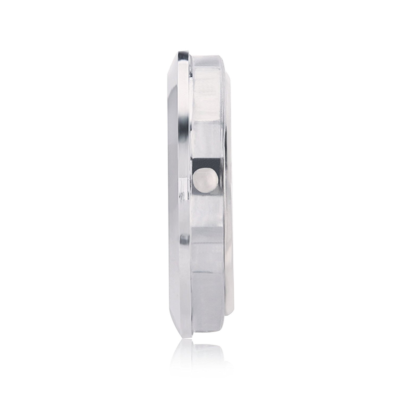 New Watch Mini Clock Quartz Movement Insert Round 1 7/16" (35mm) White Face Silver Tone