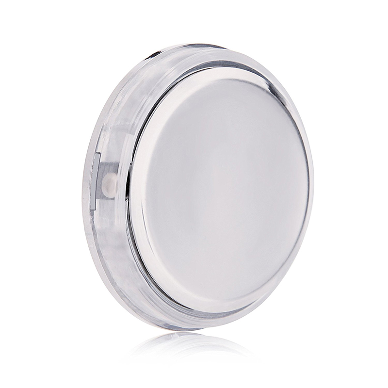 New Watch Mini Clock Quartz Movement Insert Round 1 7/16" (35mm) White Face Silver Tone