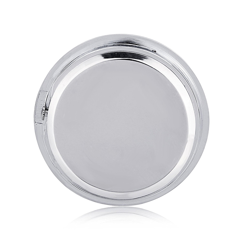 New Watch Mini Clock Quartz Movement Insert Round 1 7/16" (35mm) White Face Silver Tone