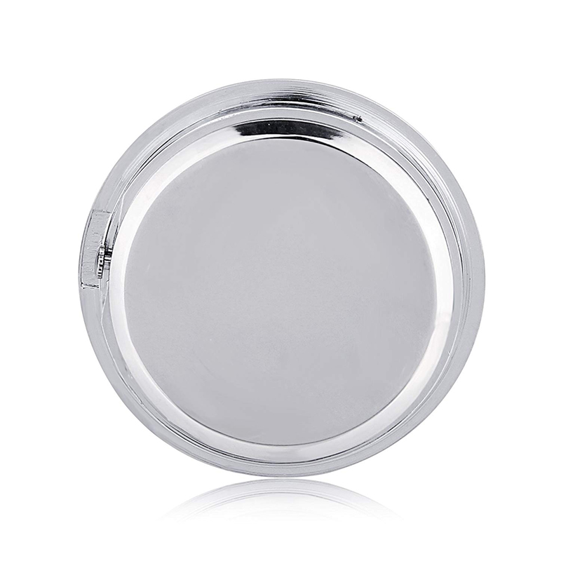Mini Clock Insert Quartz Movement Round 1 7/16" (35mm) Black Face Silver Tone Roman Numerals