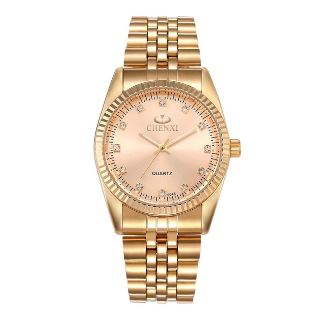 Men Gold Watch Male Stainless Steel Quartz Golden men's Wristwatches Quartz-Watches Gift Clock