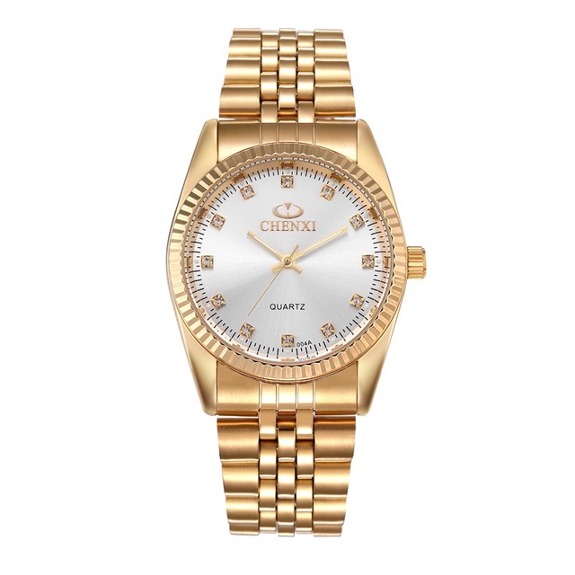Men Gold Watch Male Stainless Steel Quartz Golden men's Wristwatches Quartz-Watches Gift Clock