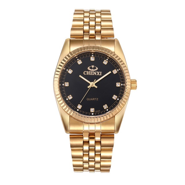 Men Gold Watch Male Stainless Steel Quartz Golden men's Wristwatches Quartz-Watches Gift Clock