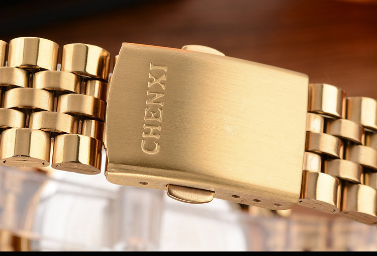 Men Gold Watch Male Stainless Steel Quartz Golden men's Wristwatches Quartz-Watches Gift Clock