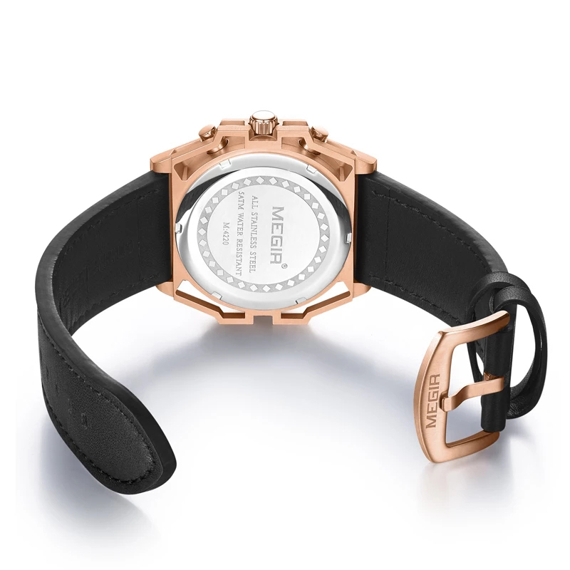 Stainless Steel Mens Watch Waterproof Sports Quartz  Chronograph Stop Wristwatches Male Clock Hour