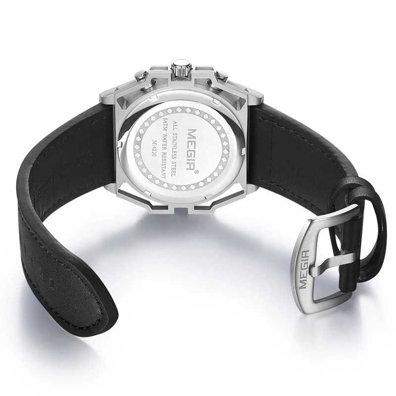 Stainless Steel Mens Watch Waterproof Sports Quartz  Chronograph Stop Wristwatches Male Clock Hour