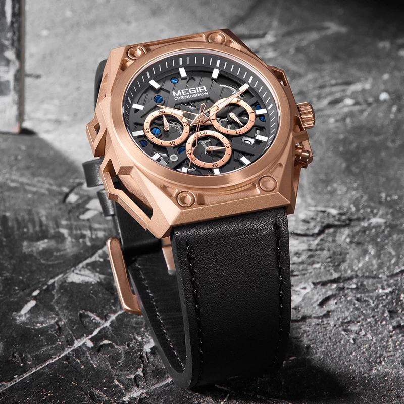 Stainless Steel Mens Watch Waterproof Sports Quartz  Chronograph Stop Wristwatches Male Clock Hour