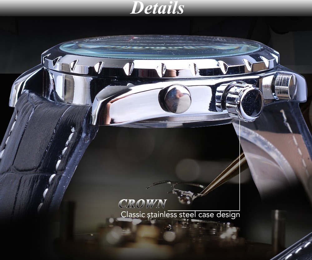 Jaragar Blue Glass Aviator Series Military True Men Sport Automatic Wrist Watch Top Brand Luxury Mechanical Male Clock Hour
