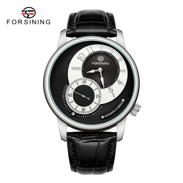 Men's Watch Golden Dial Chronograph Sport Watch Mesh Brown Leather Band Automatic Watch Luminous Hand Mechanical Wristwatches Montre Homme Automatic winding mechanical movement