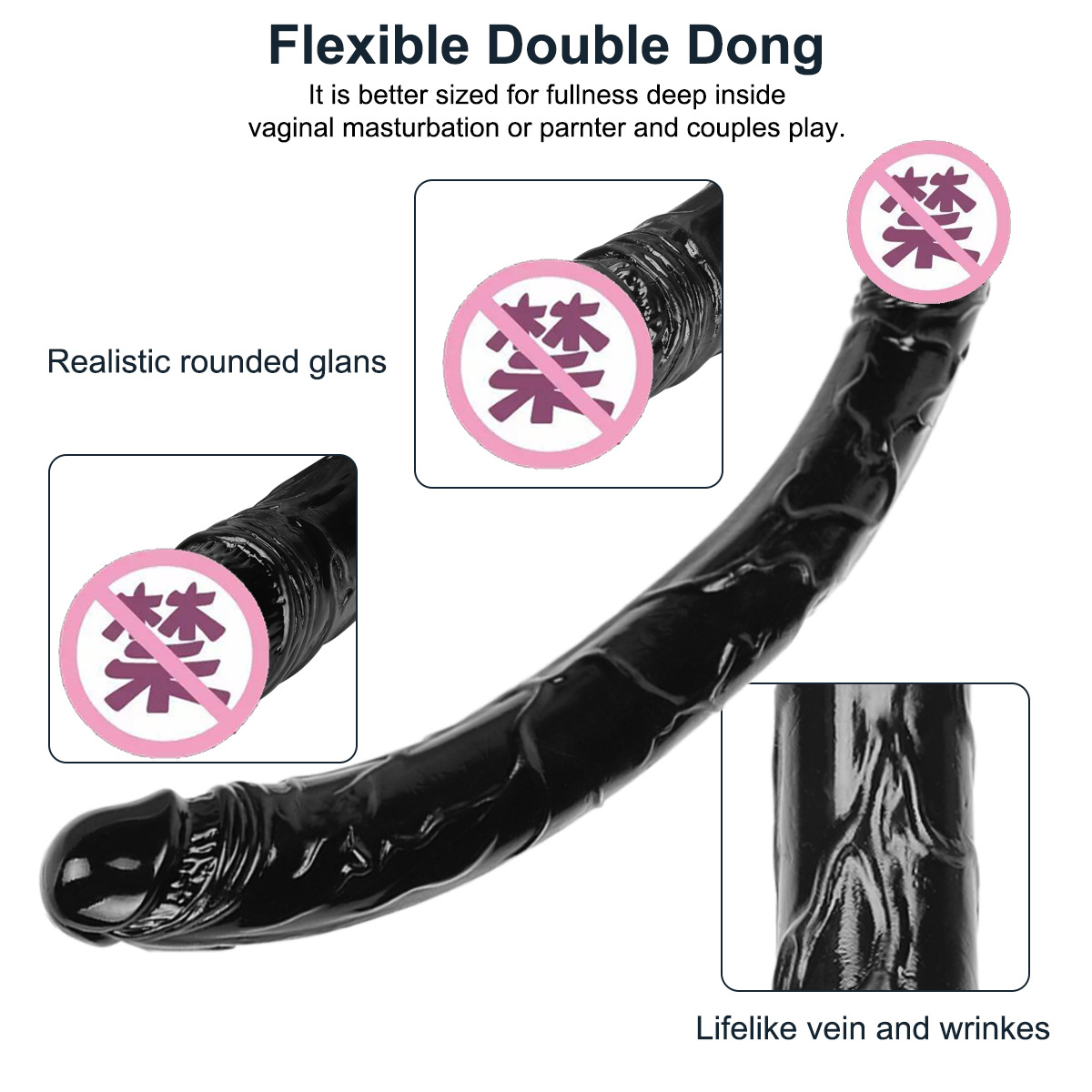HW A-line transparent crystal simulation female penis double headed double use lesbian female interest masturbation appliance female - image 2