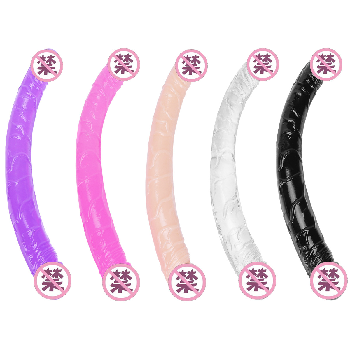 HW A-line transparent crystal simulation female penis double headed double use lesbian female interest masturbation appliance female - image 4