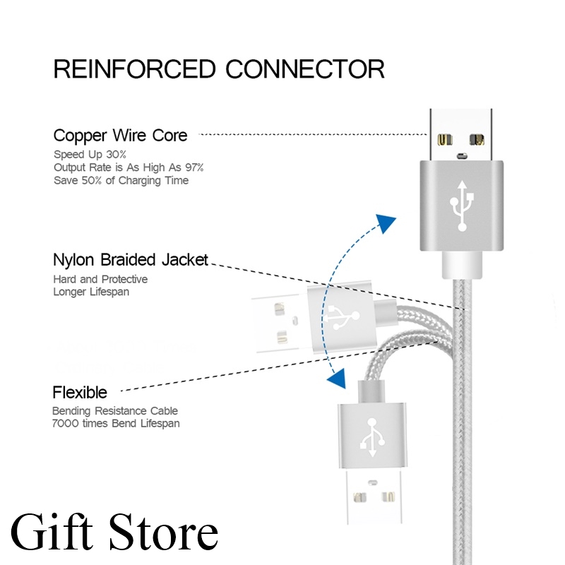 iphone Data Cables Fast Charging data line For iphone Nylon charging cables Charger Cable